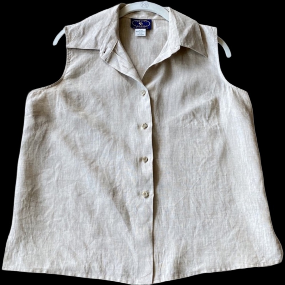 Linen sleeveless shirt